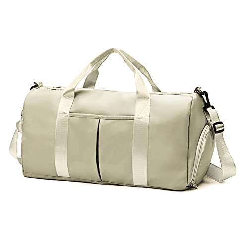 Travel Duffel Tote Bag,Waterproof Shoulder Weekender Bag For Women and Men Swim Sports Travel Gym Bag,Foldable and expandable bag Lightweight and easy Carry on Light Pink