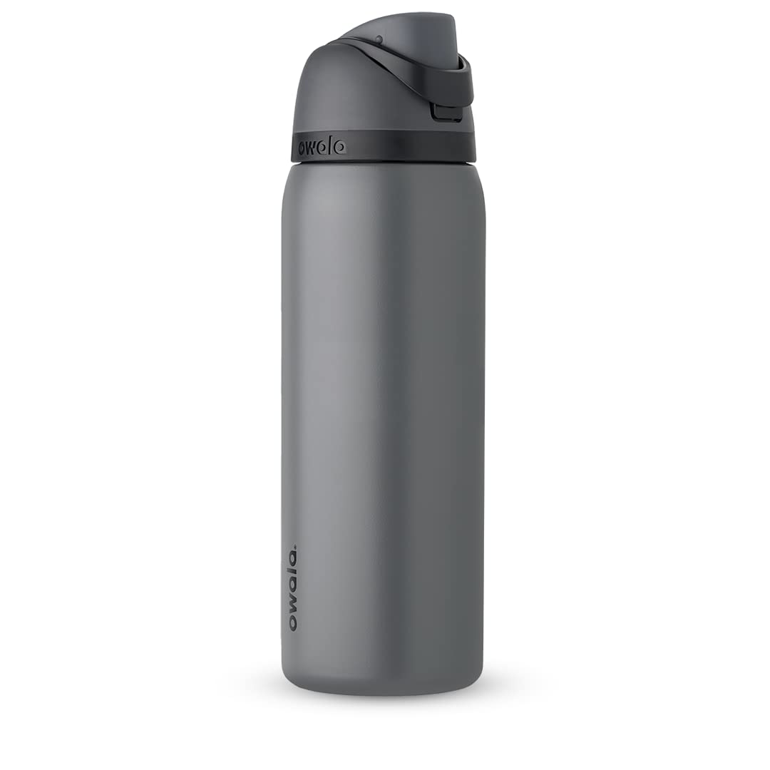 Owala FreeSip Insulated Stainless Steel Water Bottle with Straw, BPA-Free Sports Water Bottle, Great for Travel, 40 Oz, Grayt