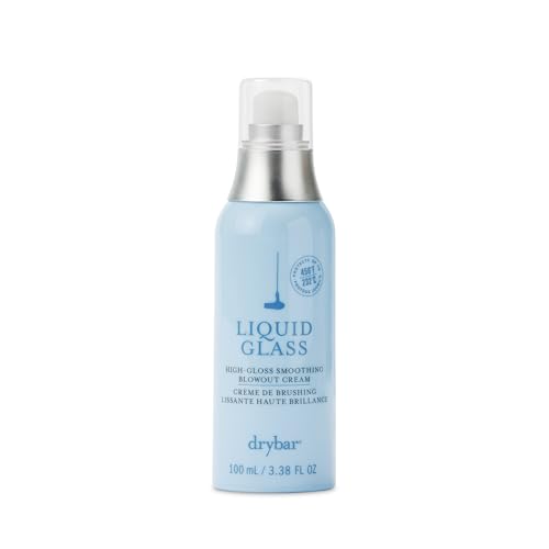 Drybar Liquid Glass High-Gloss Smoothing Blowout Cream | Reduces Frizz, Smooths Hair, Enhances Shine for a Healthier Appearance | Heat Protectant for Hair up to 450°F