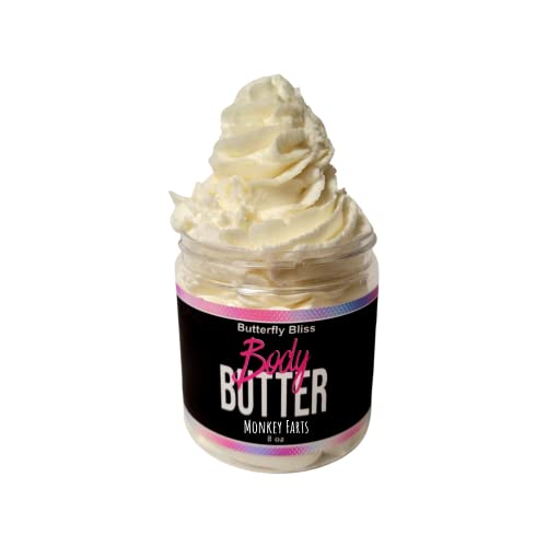 Monkey Farts Whipped Body Butter, natural lotion, organic, 8oz jar, made with shea butter, mango butter, coconut oil, almond oil