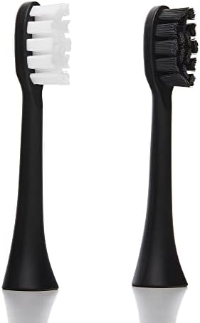 MOON Electric Toothbrush Heads - 2 Replacement Heads for The MOON Electric Toothbrush - Each with 720 Tapered Ultra-Fine Dupont Bristles - Lasts Up to 4X Longer - Black (2 Count)