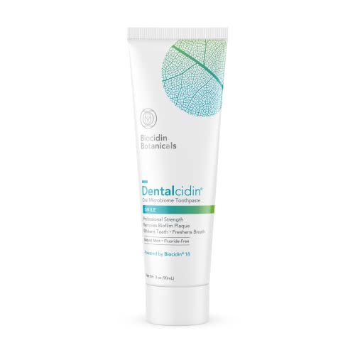Biocidin Dentalcidin Fluoride Free Teeth Whitening Toothpaste for Adults & Children 2+ - Plant-Based Toothpaste - Promote a Healthy Oral Microbiome, Remove Biofilm Plaque (3 Oz)
