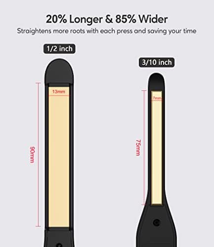 Terviiix 1/2 Inch Flat Iron for Short Hair, Small Hair Straightener and Curler 2-in-1 for Pixie Cuts & Touch-Ups, Rounded Edge Mini Flat Iron for Men and Women, Dual Voltage Travel-Friendly