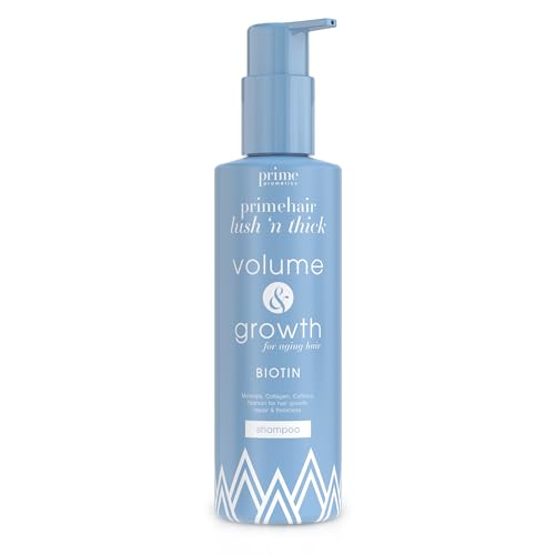 PrimeHair Lush N' Thick Shampoo for Mature Women – Biotin Enriched, Sulfate-Free and Paraben-Free Shampoo with Hair Growth Promoting Ingredients – Volumizing, Hydrating