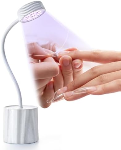 UV LED Nail Lamp 27W Mini Flash Cure Light for Gel X Nails Rechargeable Goose Neck UV Lamp Nail Dryer, Quick Drying Nail Lamp Flash Cure Lamp for Nail Salon Home DIY Manicure