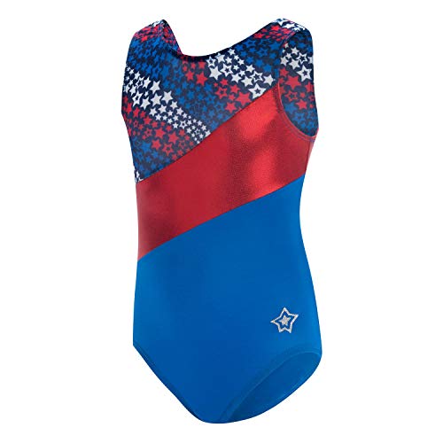 GK Stars Gymnastics & Dance Leotard for Girls and Toddlers - Activewear One Piece Outfit in Fun Colorful Prints (CXS, Falling Stars)