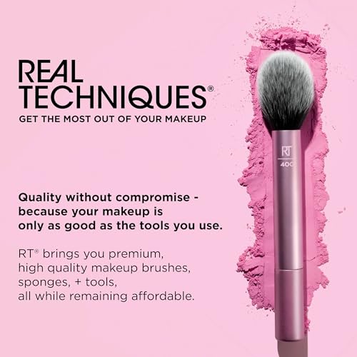 Real Techniques Double Time Brush + Lash 4 Piece Set, Dual-Ended Eye Makeup Brushes For Eyeshadow & Brows, Travel-Friendly Brush Caps For Storage, Eyelash Curler Included, Cruelty-Free
