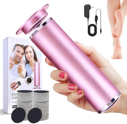 Dermave Electric Foot Callus Remover, 800RPM Electric Foot File Callus Remover for Feet with 60 pcs Sandpaper Discs, Stepless Speed Professional Foot Scrubber Pedicure Tools for Dead Skin and Calluses