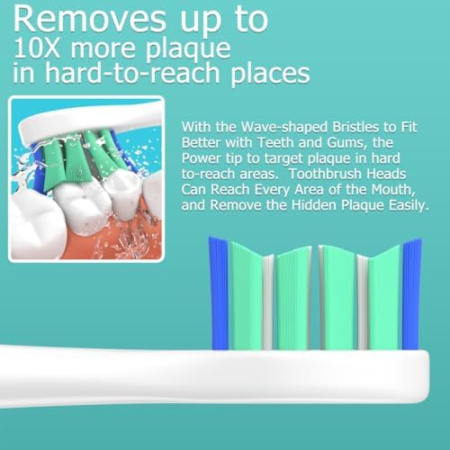 Replacement Heads Compatible with Sonicare Toothbrush, Replacement Brush Head for Philips Sonicare Electric Toothbrush 4100 5100 6100 9900 C2 W3 and More Snap-on Handles (8white+8black)
