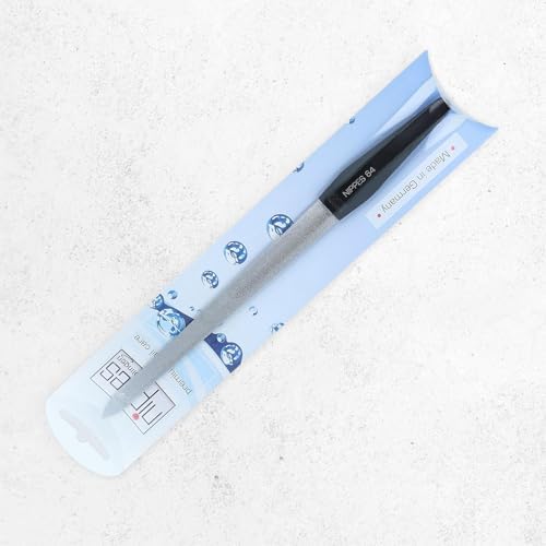 Nippes Stainless Steel Sapphire Nail File - Professional Finger Manicure File - Quality Handmade in Solingen Germany - Ergonomic Hand Grip - for Scraping, Strengthening, Fingernails, Toenails [18cm]