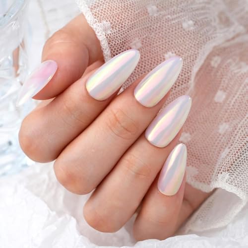 Pretty Diva Aurora Chrome Nail Powder - Iridescent Unicorn Chrome Nail Powder Multi Color Shifting Moonlight Chrome Powders, Magic Aurora Moonlight Effect Chrome Pigment Powder for Nail Art