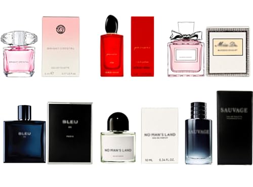 Perfume Miniatures Travel Set for Men & Women - 6 Piece Eaux de Parfum Gift Set