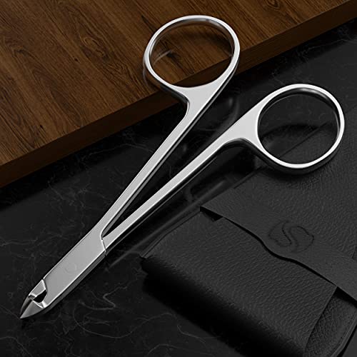 4" cuticle scissors for nails cuticle trimmer, cuticle nippers professional, cuticle clippers professional, cuticle scissors extra fine curved, cuticle cutter & cuticle remover for nails.
