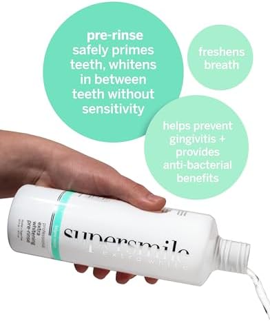 Supersmile Extra Whitening Pre-Rinse - Clinically Formulated Pre-Brush Dental Mouthwash, 16 Fl. Oz (1-Bottle)
