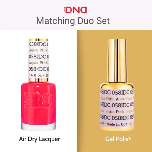 DND DC Gel Polish Set, Pink Collection, UV/LED Gel Polish and Air Dry Nail Lacquer, Matching Chip-Free Polish Duo, 018 Violet Pink, 0.5 Fl Oz