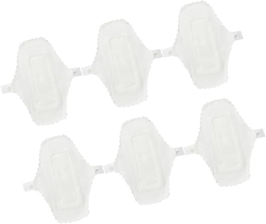 6Pcs Washable Reusable Sanitary Pads Menstrual Cloth Liners for Women White Period Pads for Everyday Use