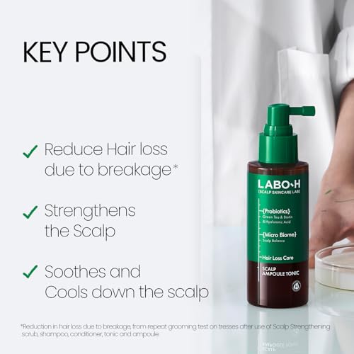 Scalp Strengthening Spray for Hair Growth & Anti-Loss | Vegan Tonic Serum, Instant Cooling & Soothing with Rosemary and Peppermint Oil, Sulfate Free, Korean, 3.38 Fl oz.