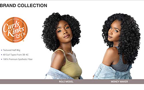 Sensationnel Half Wig Instant Weave Curls Kinks N Co Money Maker (1B)