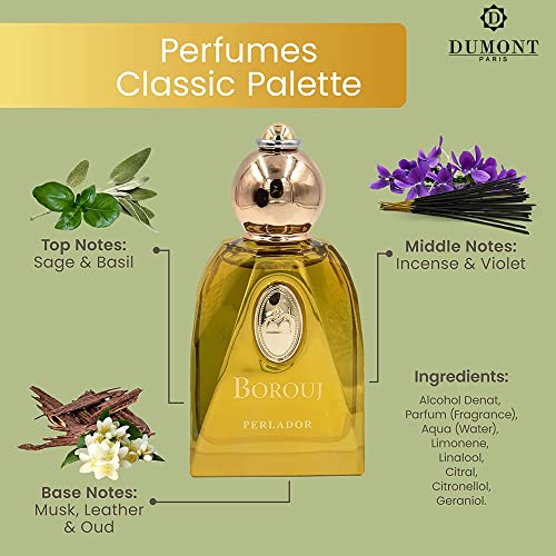 BOROUJ PERLADOR - 85ml - Unisex Perfume for Men & Women - Arab Inspired Fragrance with Musky Notes - Long Lasting Cologne Mist & Body Spray - for Him & Her