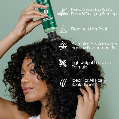 Scalp Treatment, Rosemary Refreshing Scalp Treatment with Tea Tree, Clarifying Build Up & Purifying, Leave-In Scalp Detox for Dry Itchy Scalp,Vegan & Cruelty-Free,120ML