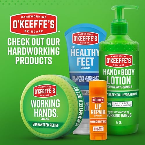 O'Keeffe's for Healthy Feet Foot Cream - 3 oz Tube (2 Pack) - Guaranteed Relief for Extremely Cracked, Dry Feet, Repairing Skincare, Instantly Boosts and Retains Moisture Levels