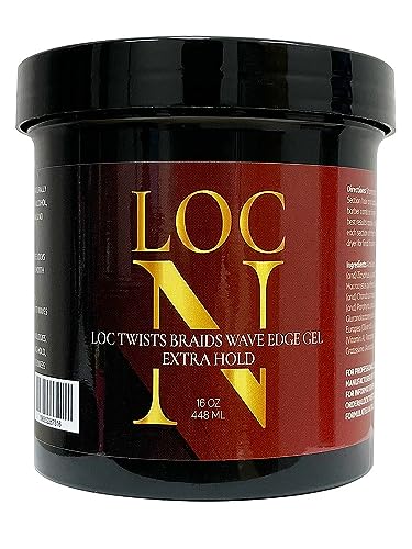 LOC N Edge Gel Extra Hold – Pack of 2 (16 oz Each) | Strong Hold for Locs, Twists, Braids & Edges | Non-Greasy, Natural Ingredients, All Hair Types