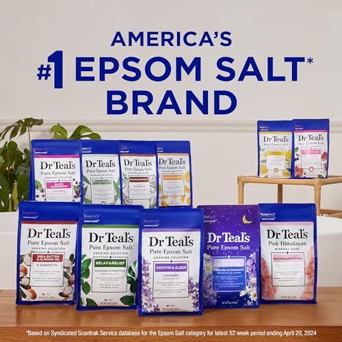 Dr Teal's Sleep Soak with Pure Epsom Salt, Melatonin & Essential Oil Blend, 3 lb (Pack of 4)
