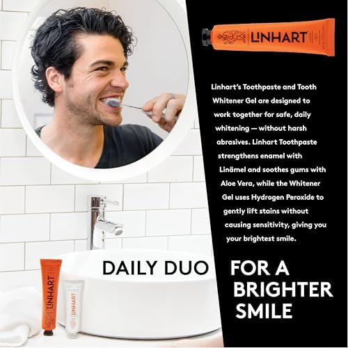 LINHART Whitening Toothpaste – Teeth Whitening, Enamel Strengthening Natural and Organic Toothpaste with Mint Flavor (3.5 oz)