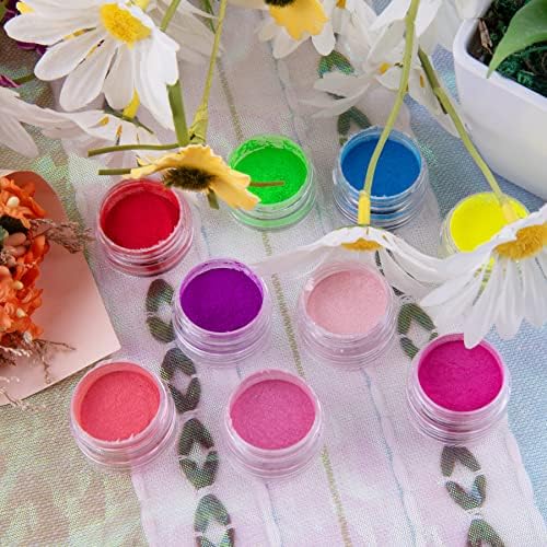 Duufin 54 Colors Nail Pigment Powder Colorful Luminous Powder Iridescent Pearlescent Pigment for Nails Art, Body and Crafts