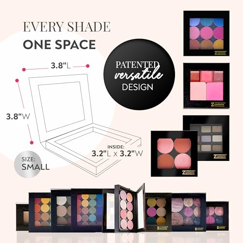 Small Z Palette Magnetic Makeup Palette, Empty Magnetic Palette, Universal Magnet makeup palette for Eyeshadows, Powders, Customizable Beauty Organizer with Clear Window