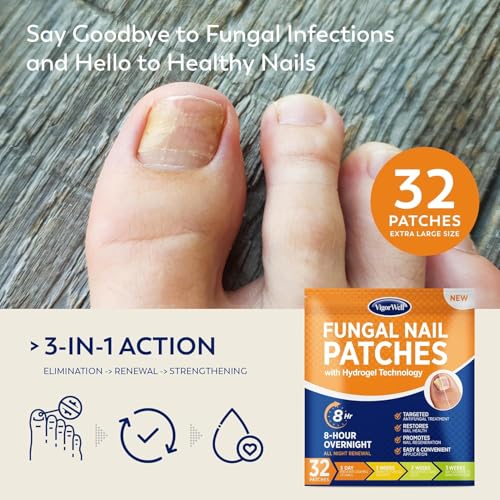 Toenail Fungus Treatment Extra Strength: (Small) 32 Patches with Hydrogel for Overnight Repair Fungus Nail Treatment For Toenail - Nighttime Nail Patches Visible Results in 8 Hours
