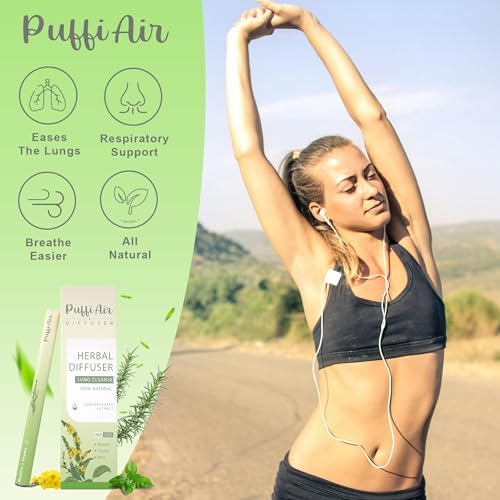 Mullein Herbal Diffuser Upgraded with Extracts of Mullein, Thyme and Mint for Cleansing Lungs, Improving Breathing and Oral Air Freshening
