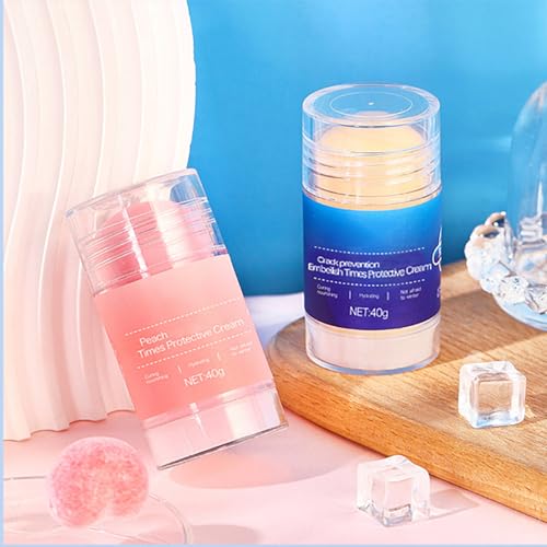 Eourhsa Crack Feet Prevention Stick, Eourhsa Foot Balm, Eoursha Crack Heel Cream -Smooth Protective BalM, Foot Balm for Dry Cracked Feet, Refreshing, Hydrating, Deep Moisturizing (Pink+Blue, one size)