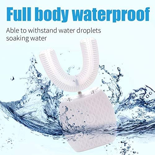 U-Shaped Automatic Ultrasonic Toothbrush, 360° Electric Toothbrush for Adults for Teeth Whitening, Rechargeable Ultrasonic Tooth Brush for Travel Home Dual-use (White, 1)