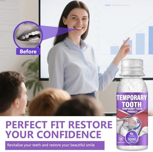 Tooth Repair Kit-for Broken Teeth, Moldable False Teeth-Filling Repair Kit, Fake Teeth DIY at Home, Fixing Missing & Broken Tooth Replacements, with 4 Dental Tools
