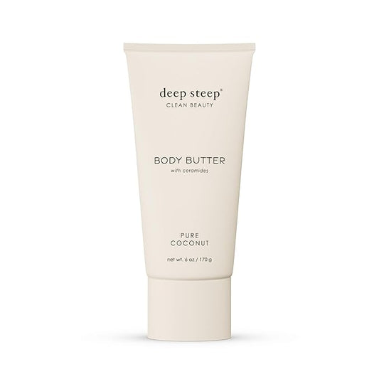 Deep Steep Body Butter with Ceramides for Intense Moisture 6oz (6 Ounces (Pack of 1), Pure Coconut)