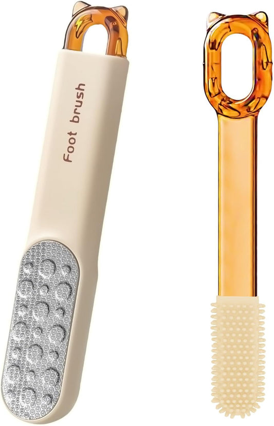 Double-Sided Stainless Steel Foot File & Callus Remover, Professional Pedicure Tool for Dry & Wet Feet, Hard Skin & Corn Remover with Threaded Design, Orange