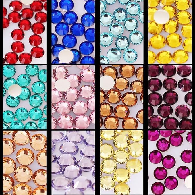 Brown And Pink Rhinestones with Glue(S8-S30) for Bedazzling,2mm-6mm Non-Hotfix Flatback Nail Gems Beads with B7000, Resin Nail GemsStones Diamond Kit for Bedazzle Crafting, Nails DIY Art Decoration