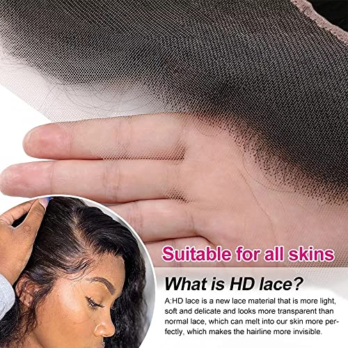 Body Wave Frontal 13 x 4 HD Transparent Lace Frontals With Bangs Baby Hair 100% Remy Human Hair 150% Density Natural Color (13 x 4 Lace Frontal, 10 Inch)