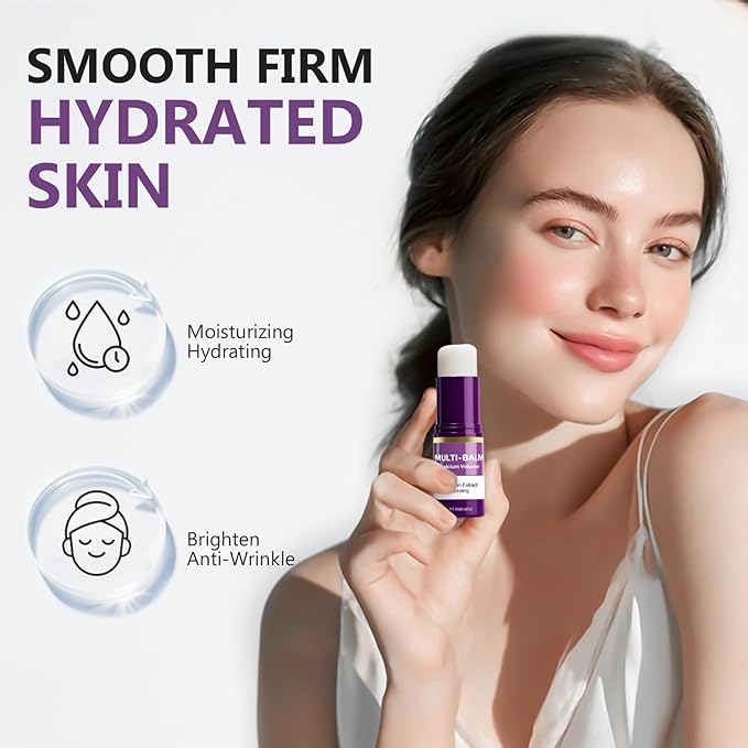 Calcium Multi Balm Stick, Moisturing Stick Hydrating, Friming and Anti-Wrinkle for Eyes, Face and Neck Skin, Tighten and Enhance Skin Elasticity for Woman