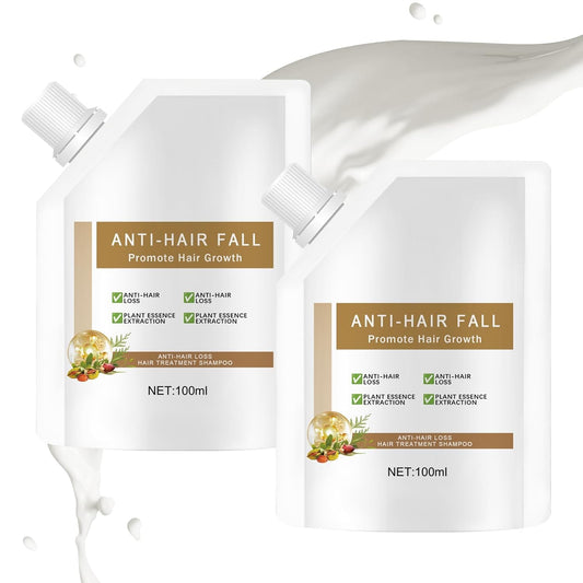 DAFUZ 2 Pcs Anti-Hair Fall Hair Loss Shampoo, Promotes Hair Growth, Rich in Natural Herbal Extracts & Ginger, Unscented, Clear, 100ML (2 x 3.4 Ounce), Unisex Adults