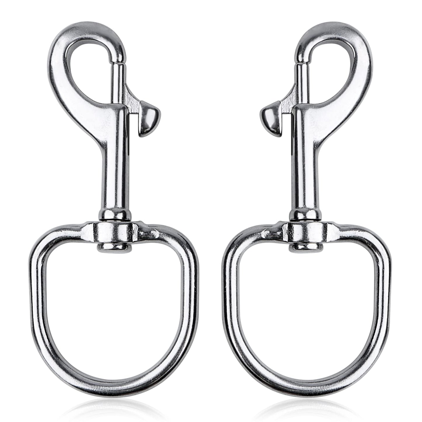 Swivel Large Eye Bolt Snap Hooks 2 Pieces, Heavy Duty Single Ended Trigger Snap Clips Marine Grade 316 Stainless Steel Buckles Clasp for Scuba Diving, Boat Anchor Rope, Dog Leash