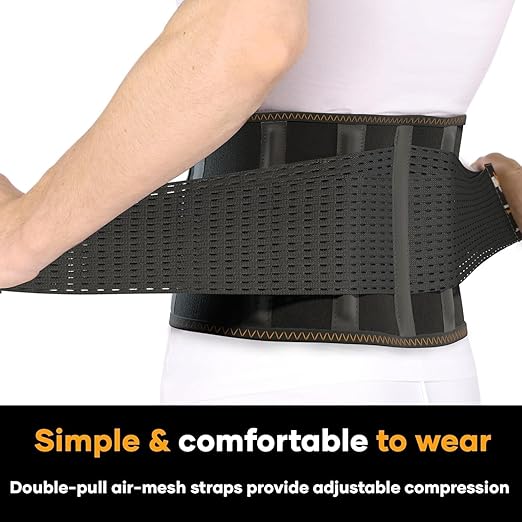 PLUS Lower Back Brace for Lifting at Work with Ergonomic Dimensional Lumbar Pad - Back Support Belt for Pain Relief for Men and Women - Medical Grade Orthopedic Waist Compression (Medium)
