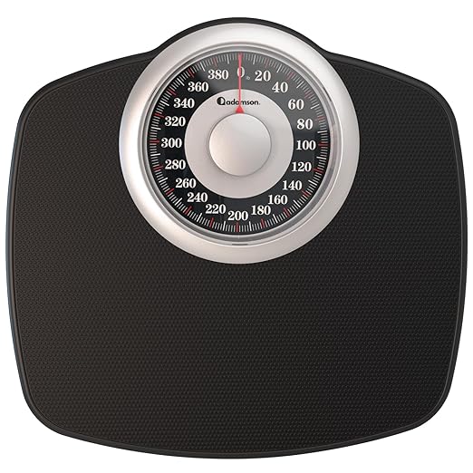 Adamson A25 Scales for Body Weight - Up to 400 LB - New Version - 5.3" Dial on 12.4" x 10.2" Platform - Anti-Skid Rubber Surface - High Precision Bathroom Scale Analog - Durable with 20-Year Assurance