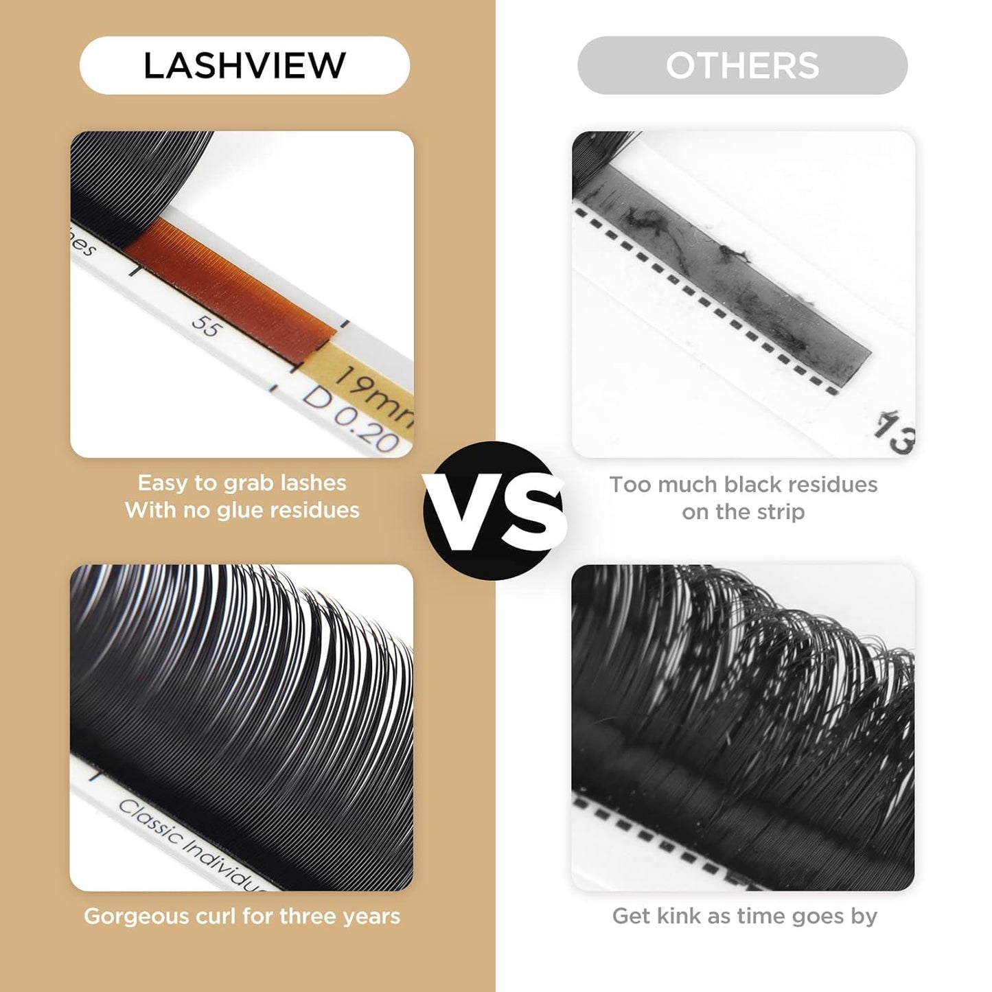 LASHVIEW Eyelash Extensions,Individual Lashes,0.15 Thickness C Curl 13mm, Premium Single &Classic Lashes,Natural Semi Permanent Eyelashes, Lashes,Soft Application-Friendly