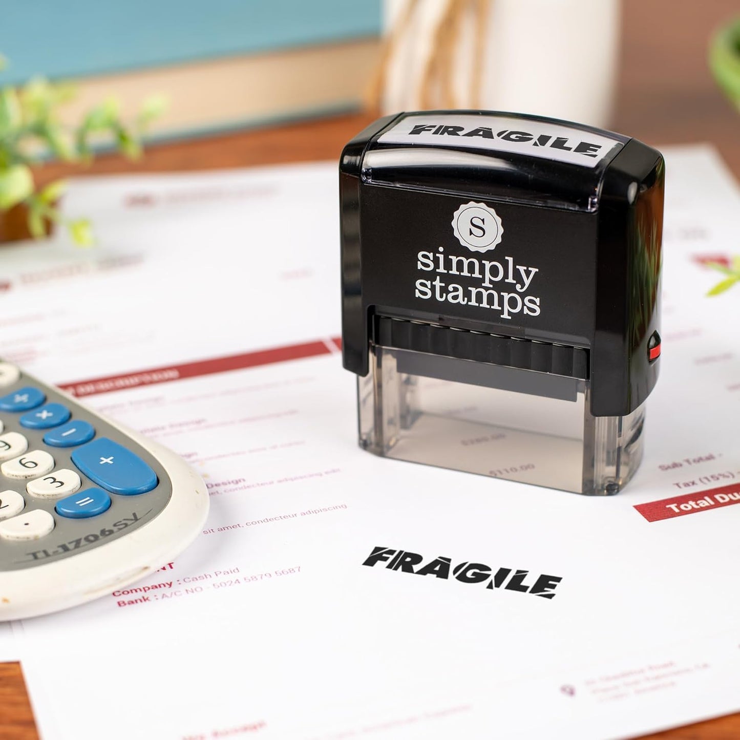Fragile Office Stamp | 4 Different Sizes | 20 Designs | Multiple Color Options | Perfect for Quick Validation of Office Documents (Fragile, Medium)