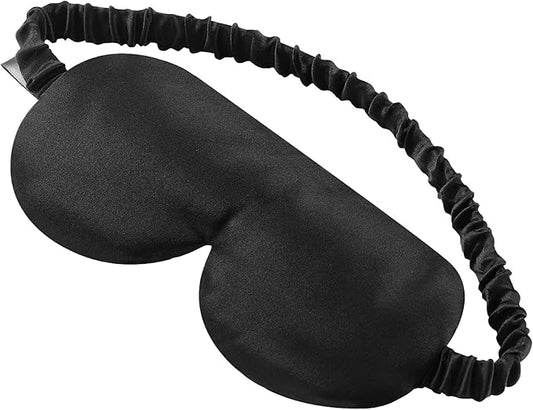 ALASKA BEAR Sleep Mask with Silk-Covered Headband for Hair Care, Silk Eye Mask Comfortable Scrunchy Band Over Ears Non-Adjustable Elastic Strap (Thick, Luxury 22 Momme)
