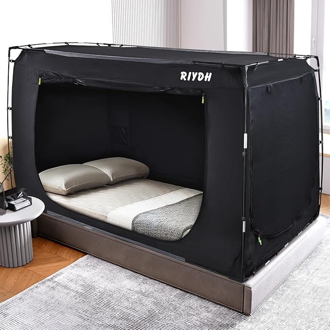 Bed Tent Bed Canopy Twin XL Size Tents for Adult and Kids- Original Design Portable Dream Tent Indoor Sleeping Tents 80% Blackout with 3 Doors Breathable Big Space Tents