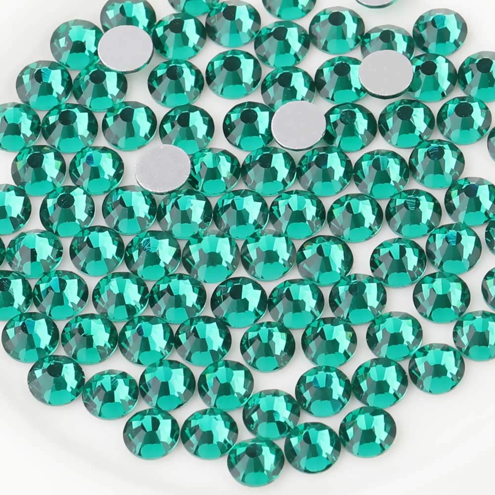 beadsland Flat Back Crystal Rhinestones Round Gems, Blue Zircon (2.3-2.5mm) SS8/1440pcs
