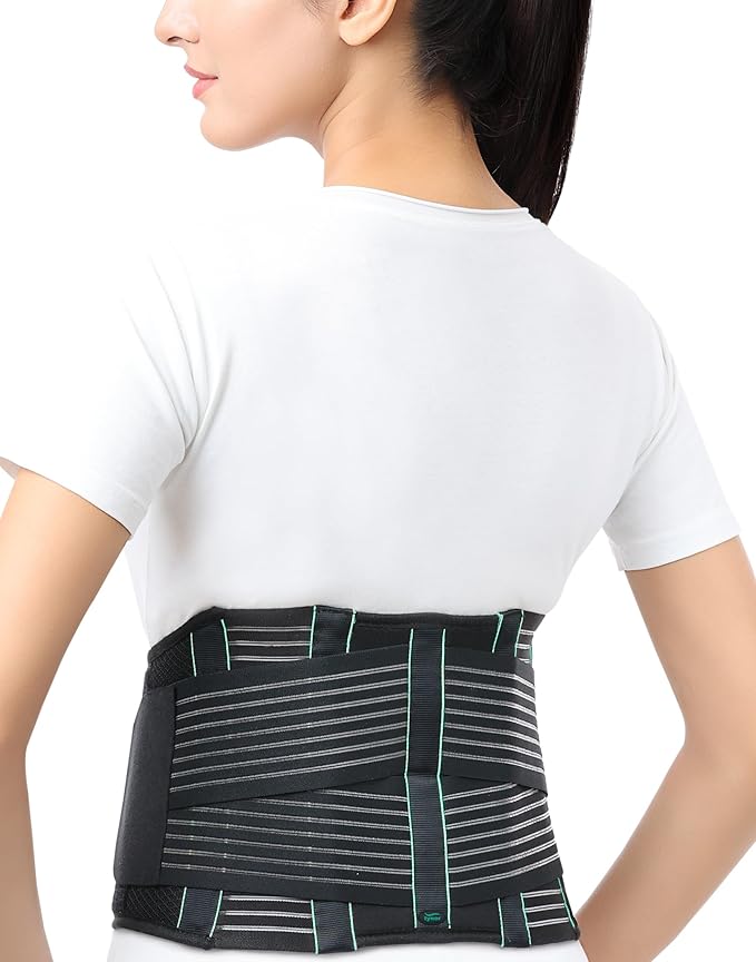 TYNOR Back Support Belt, Back Brace for Lower Back Pain,Breathable Lumbar Support Belt for Men & Women, Herniated Disc, Scoliosis & Lifting, Adjustable Straps with Lumbar Pad (Small, Premium Black)